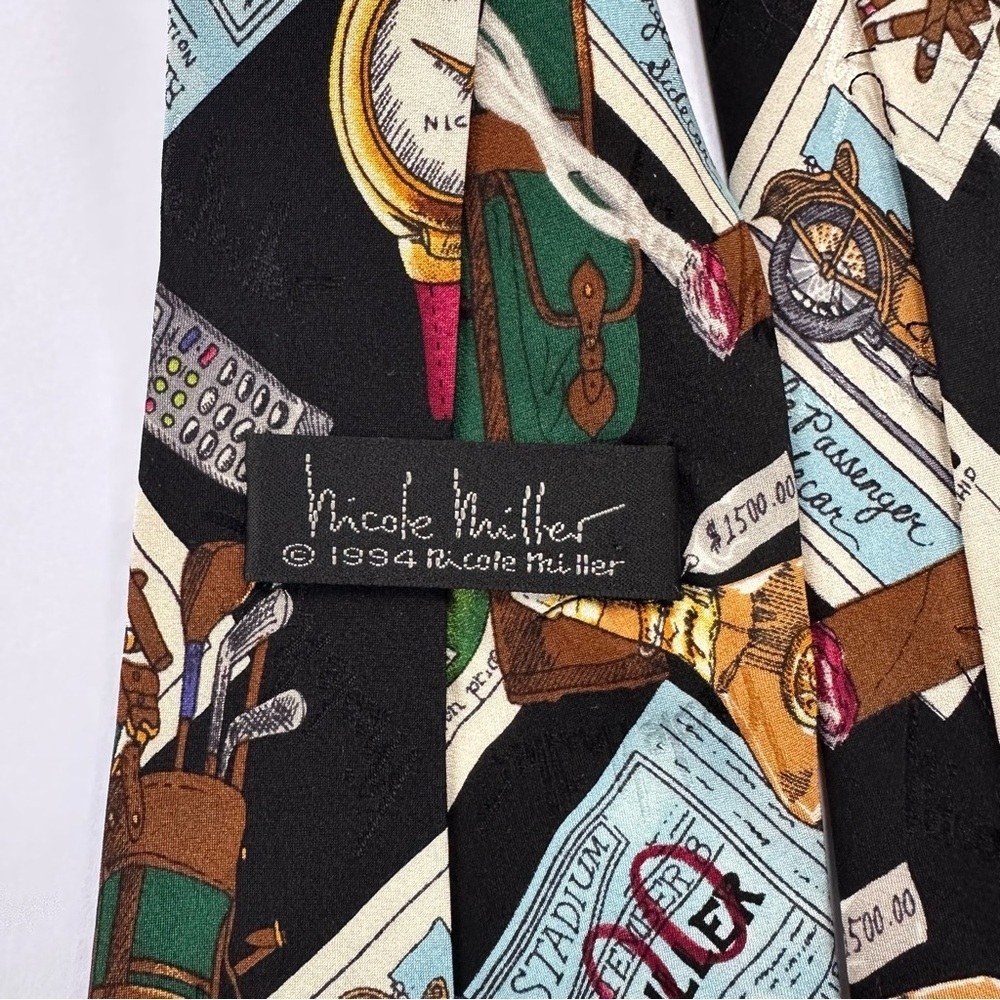 Men’s Nicole Miller Vintage Silk Necktie​​ - Picture 4 of 4